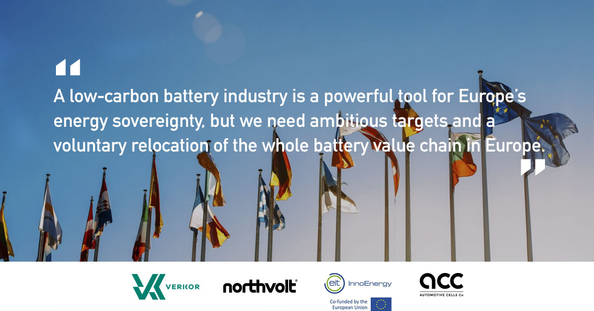 EU Battery Regulation: the top 4 European battery players take a common position on an ambitious framework for low-carbon batteries