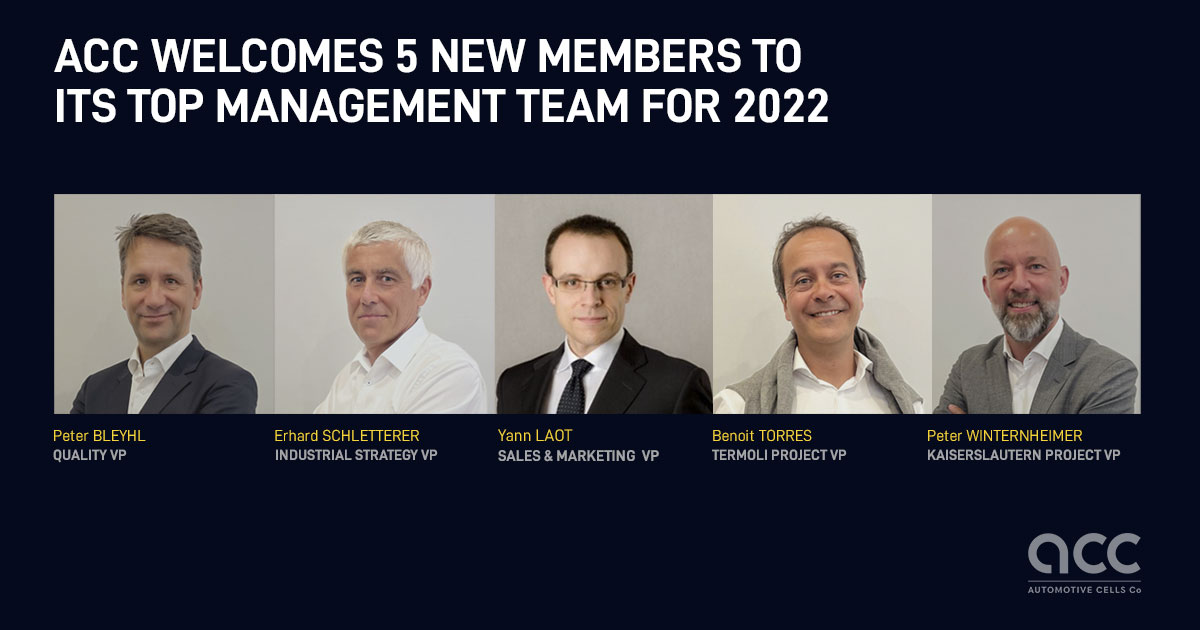 ACC welcome 5 new members to its top management team for 2022.