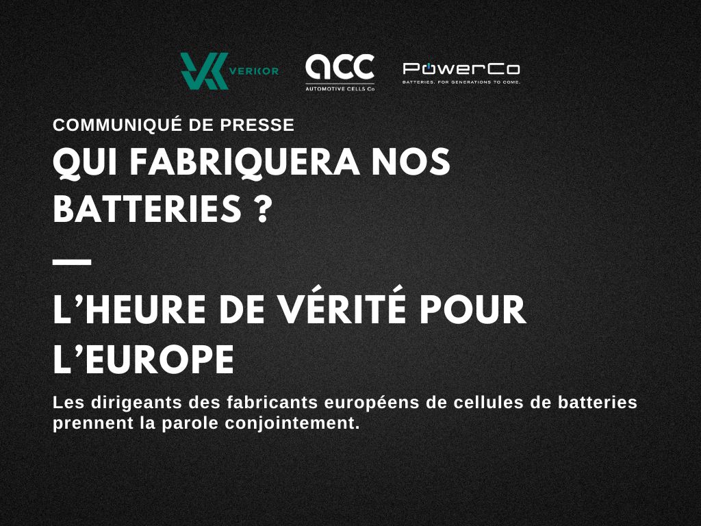 Who will make our batteries? Statement by the CEOs of Europe's Own Battery Cell Manufacturers