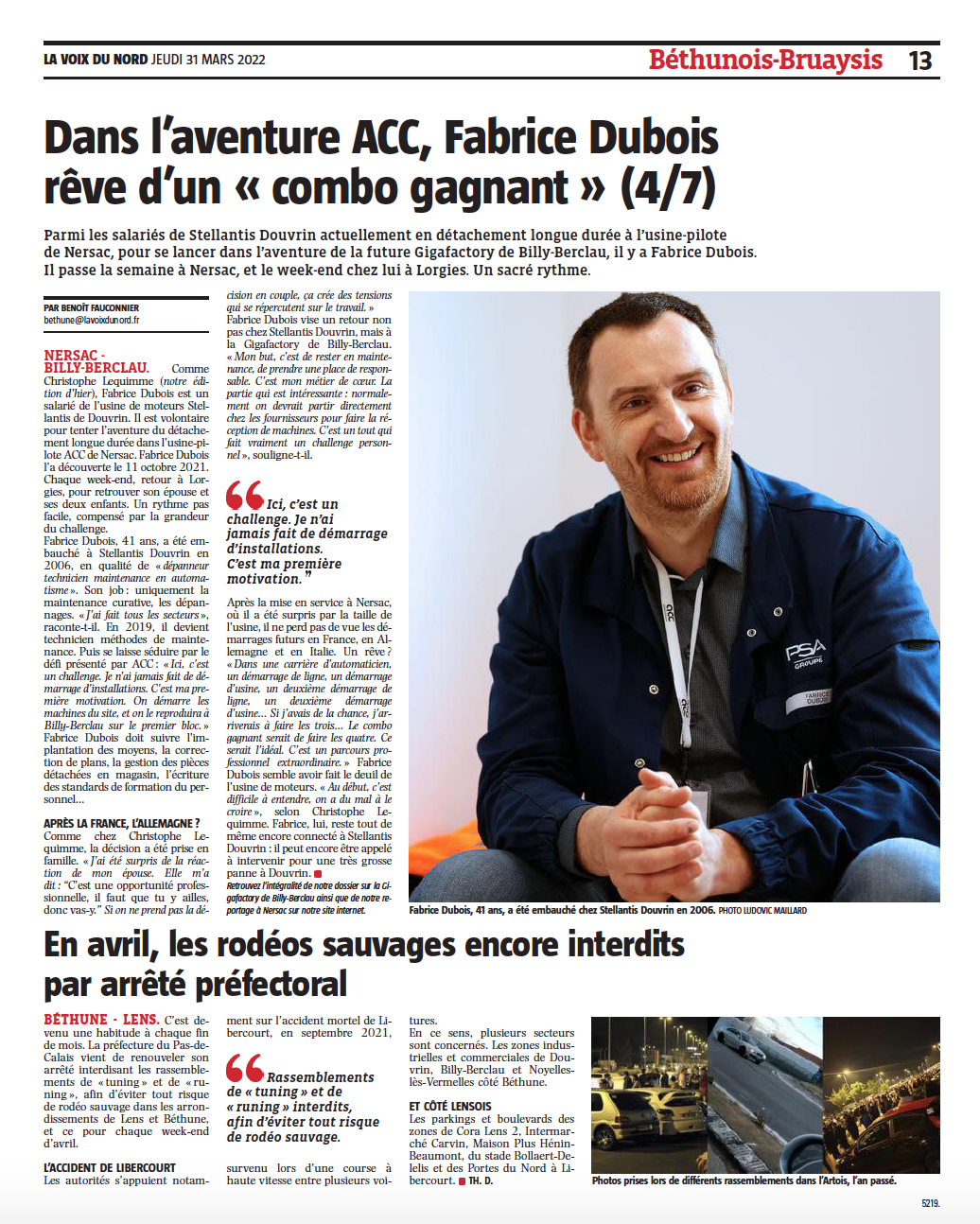 Dans l’aventure ACC, Fabrice Dubois rêve d’un « combo gagnant » - LVDN - ACC