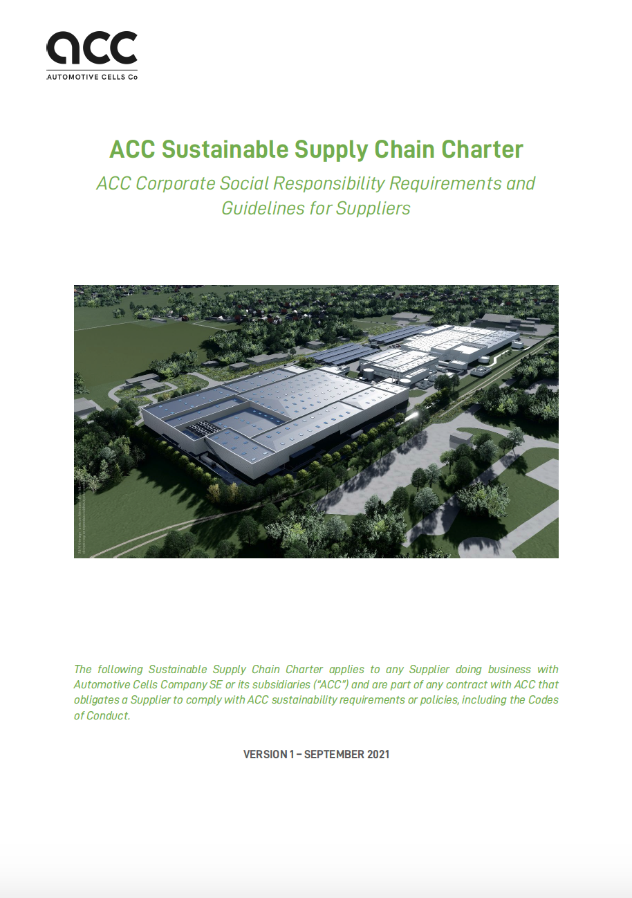 ACC’s Sustainable Supply Chain Charter Cover