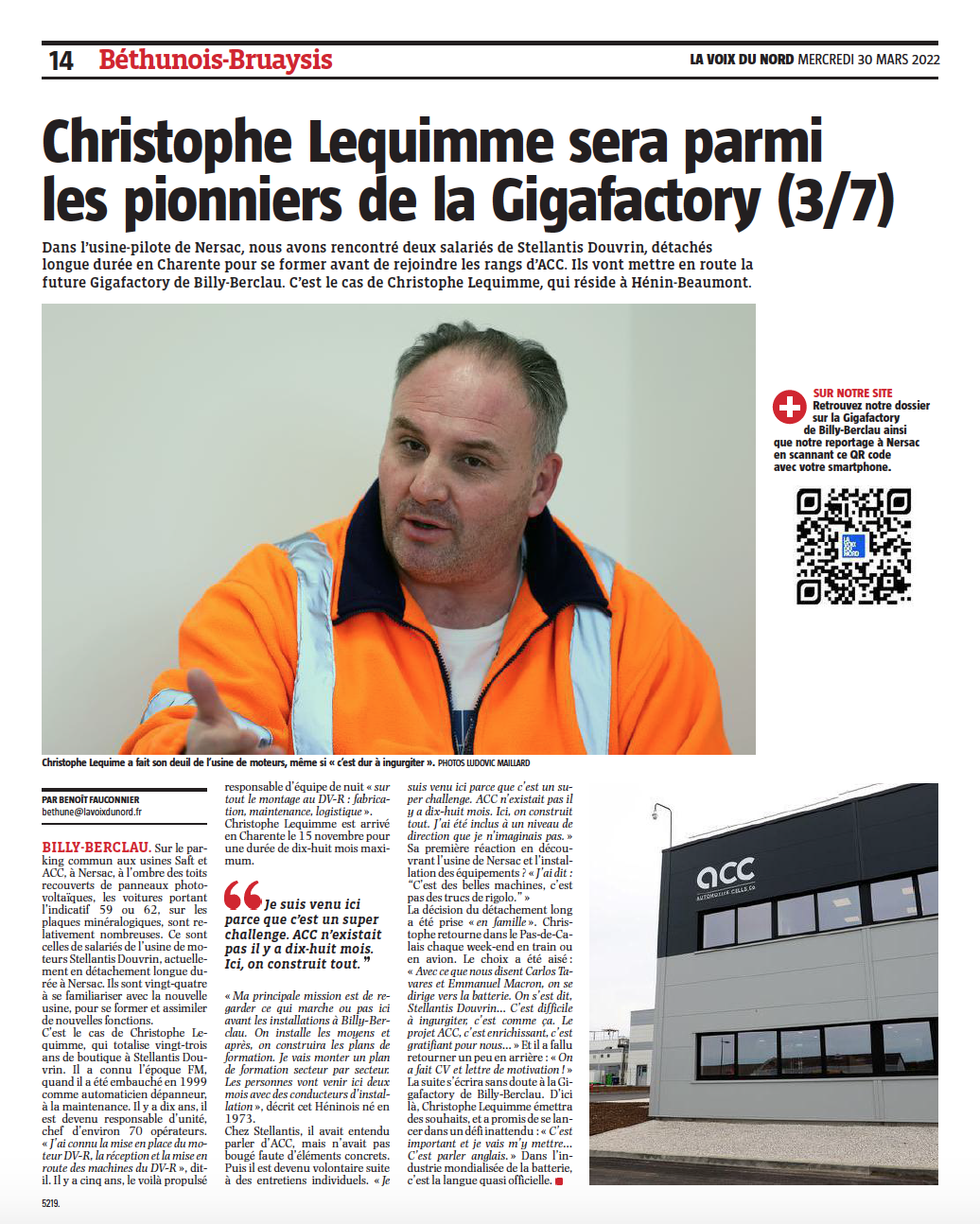 Christophe Lequimme sera parmi les pionniers de la Gigafactory - LVDN - ACC