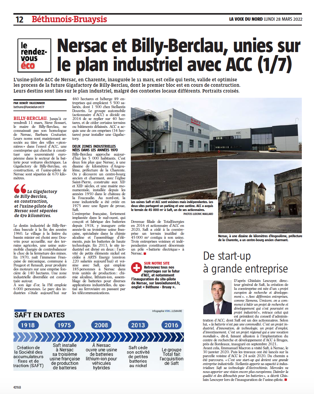 Nersac et Billy-Berclau, unies sur le plan industriel avec ACC - LVDN (1/7)