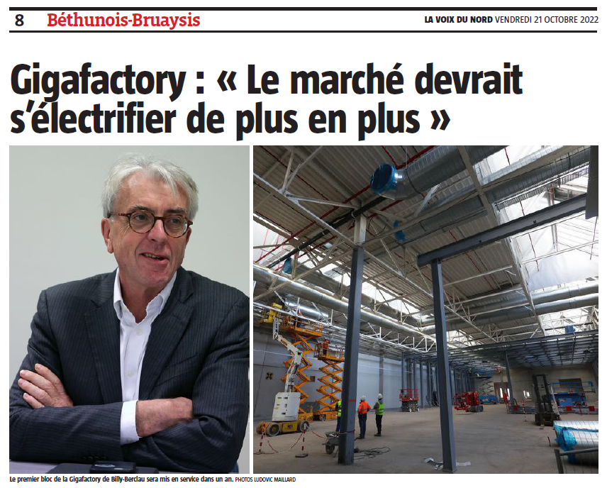 Gigafactory: &quot;The market is expected to to become more and more electrified&quot; - La Voix Du Nord