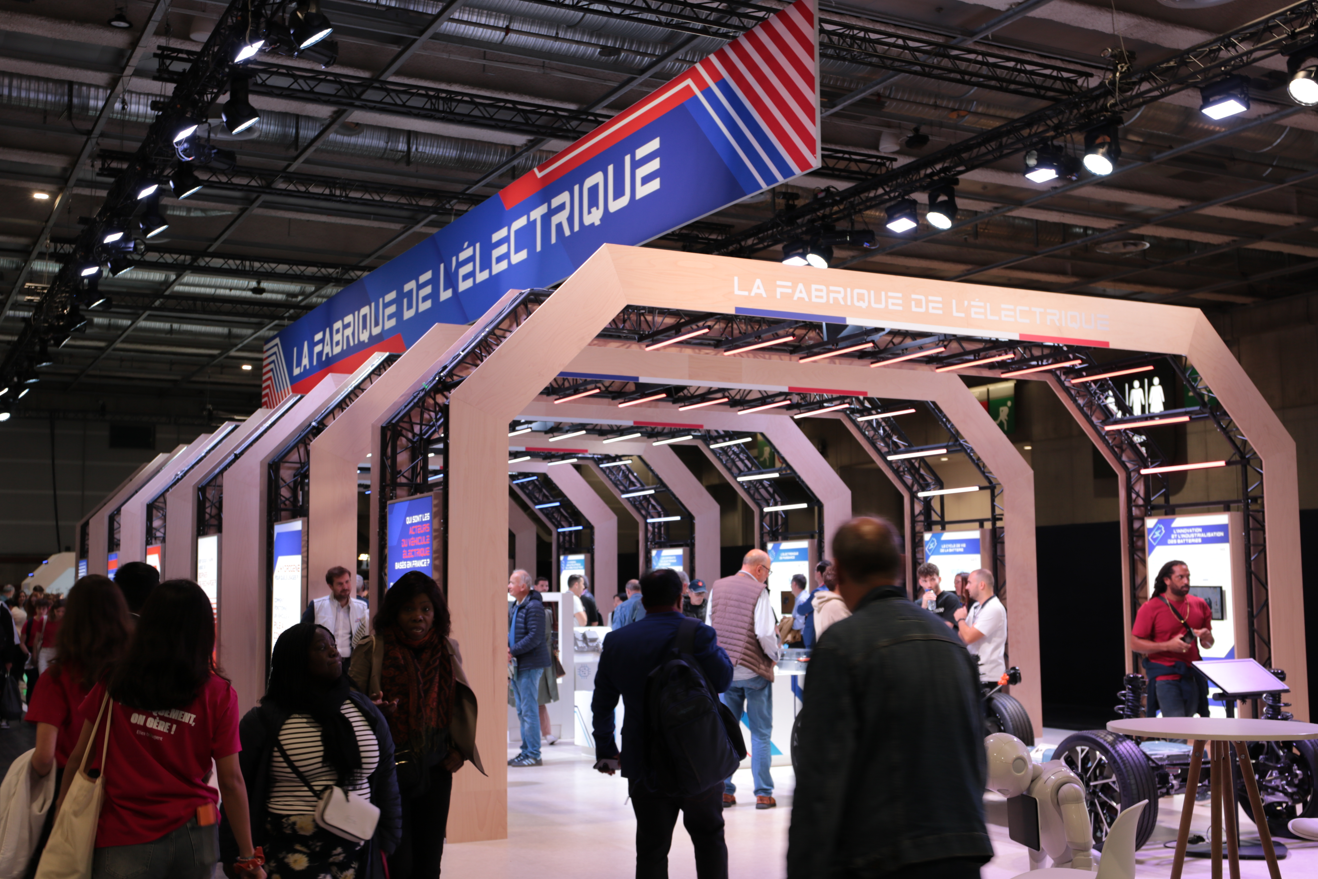 Photo of the Fabrique de l'Electrique stand at the Paris Motor Show