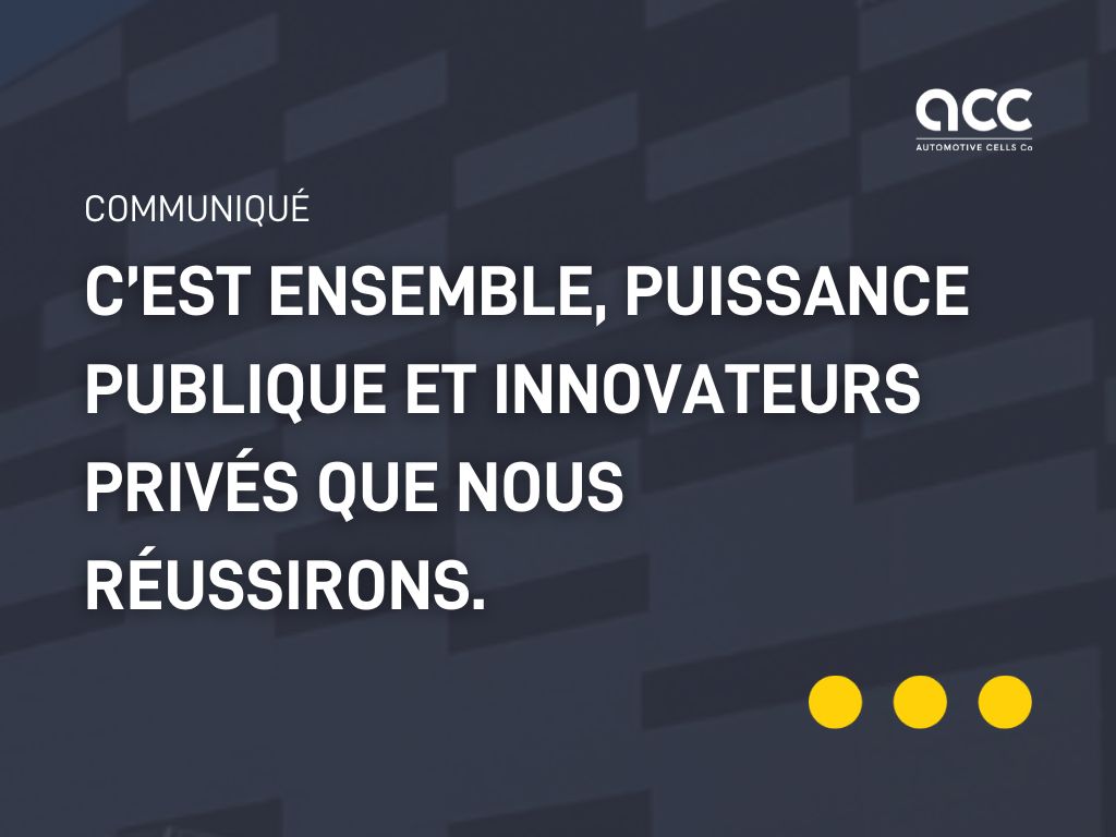 Titre communiqué - C’est ensemble, puissance publique et innovateurs privés que nous réussirons.