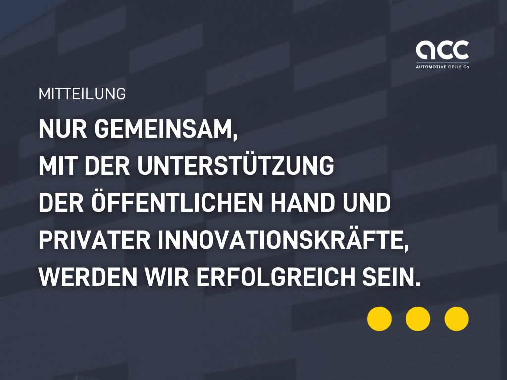 Mitteiliung - Nur gemeinsam,  mit der Unterstützung  der öffentlichen Hand und privater Innovationskräfte, werden wir erfolgreich sein.