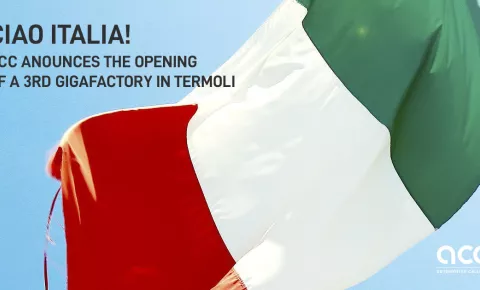 ACC annuncia l'apertura di una terza Gigafactory a Termoli, in Italia.