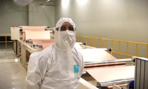 Picture of Jeremy, an ACC employee, in the Gigafactory
