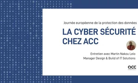 Title of the article "Cyber security illustrated", with a portrait of Martin Nakou Lelo 