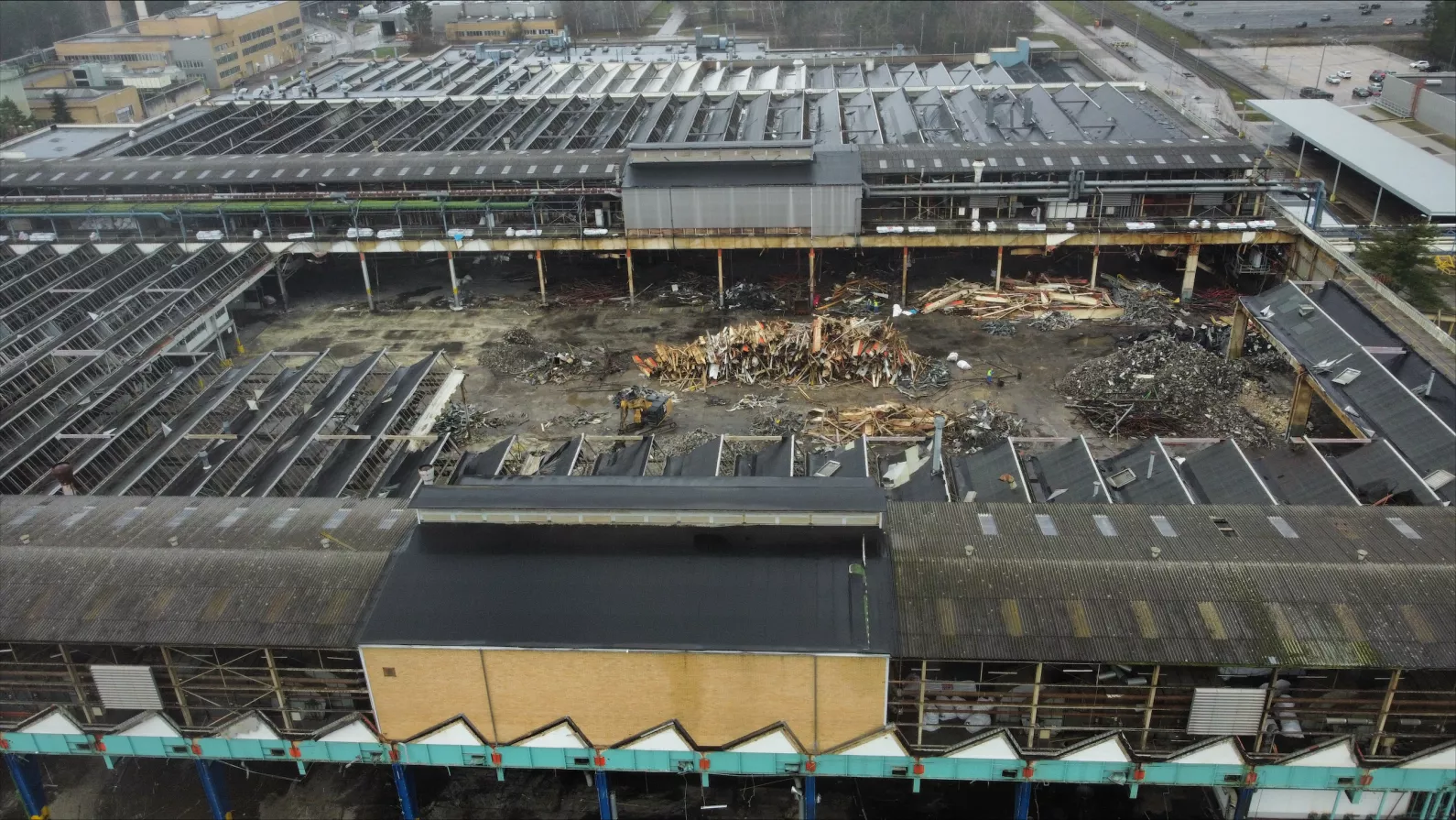 Photo par drone du futur site de production de cellules de batteries d'ACC à Kaiserslautern.