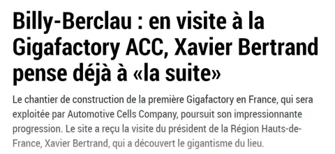 LVDN - Billy-Berclau : en visite à la Gigafactory ACC, Xavier Bertrand pense déjà à «la suite» LVDN - Billy-Berclau : en visite à la Gigafactory ACC, Xavier Bertrand pense déjà à «la suite»