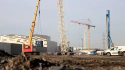 Construction machinery has taken over the construction platform for the second block of the Gigafactory ACC in Billy-Berclau.