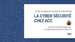 Titre de l'article cyber sécurité illustré avec un portrait de Martin Nakou Lelo 