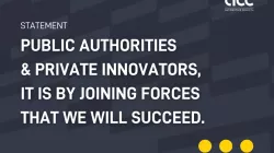 Statement title - Public authorities & private innovators, it is by joining sources that we will succeed. 