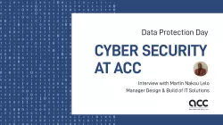 Title of the article "Cyber security illustrated", with a portrait of Martin Nakou Lelo