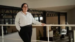 Portrait of Chehrazed, supplier performance manager, in her workplace
